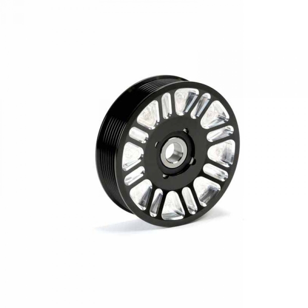 Image 1 for Fleece Spoked Billet Aluminum Upper Fan Pulley Idler FPE-34657-BLK-SPK