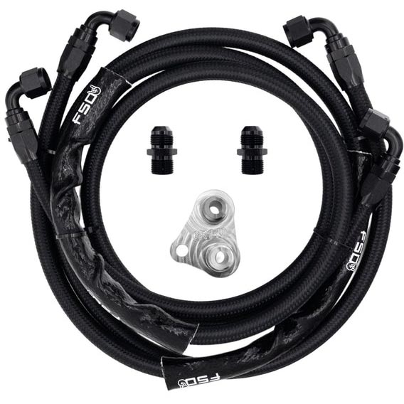 Image 1 for Full Send Diesel FSD-1116PS-FTLK Braided Transmission Cooler Line Kit