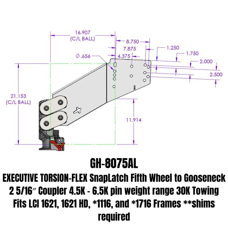 Gen-Y Hitch GH-8075AL Executive 30K Fifth Wheel to Gooseneck