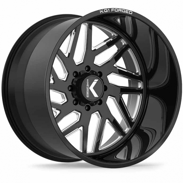 Image 1 for KG1 Forged YAZ-N KF009 Black/Milled 28x16 Wheel - KF009281687GPM-L-N