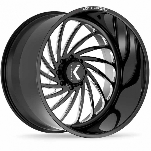 Image 1 for KG1 Forged BENDER KF023 Black/Milled 26x16 Wheel - KF023261688GPM-R