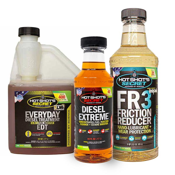 Image 1 for Hot Shot's Secret Diesel Powered Fuel & Oil Additive Gift Bundle