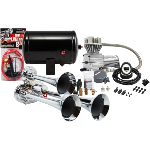 Image 1 for Kleinn HK3 Chrome Triple Air Horn Kit