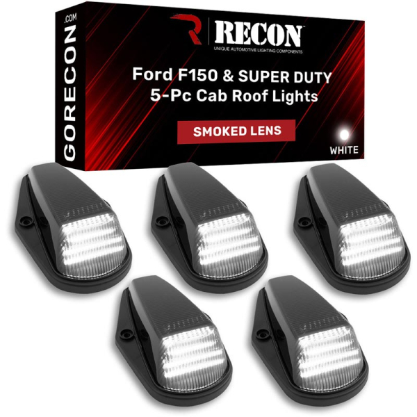 Recon Smoked Lens White LED Cab Lights 264100WHBK | XDP