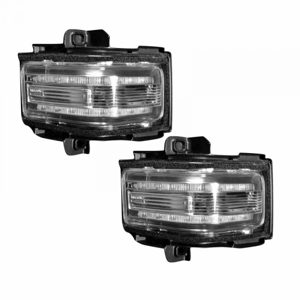 Image 1 for Recon 264245WHCLX White LED Flashing Clear Side Mirror Lights