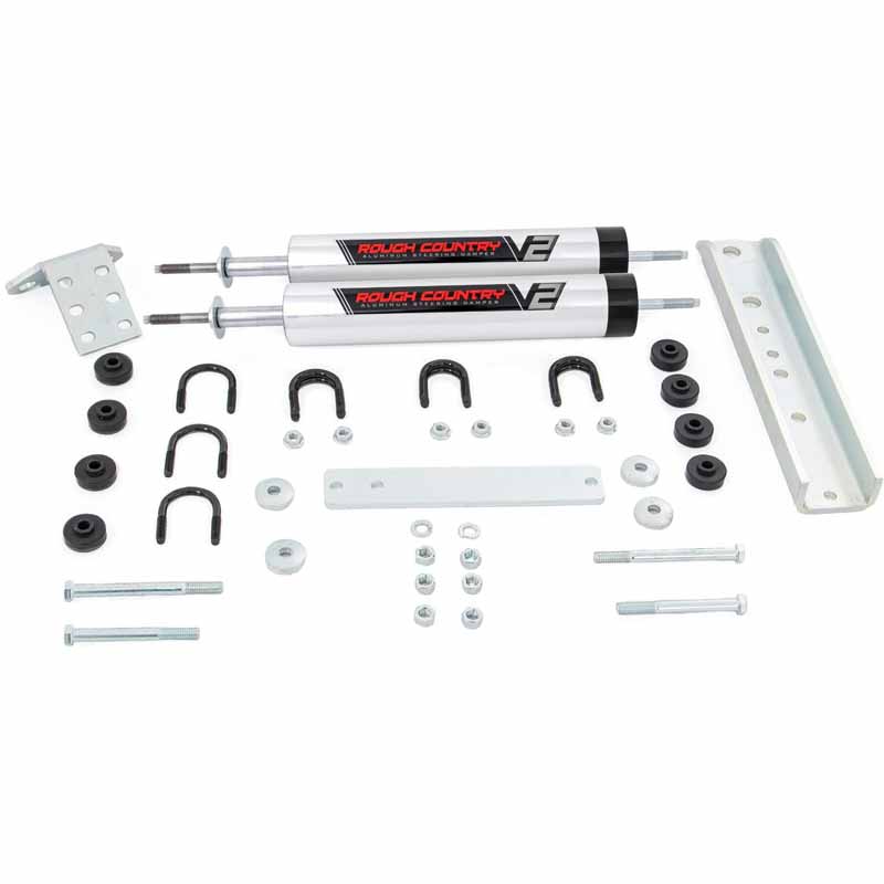Rough Country 8733870 V2 Series Dual Steering Stabilizer Kit XDP