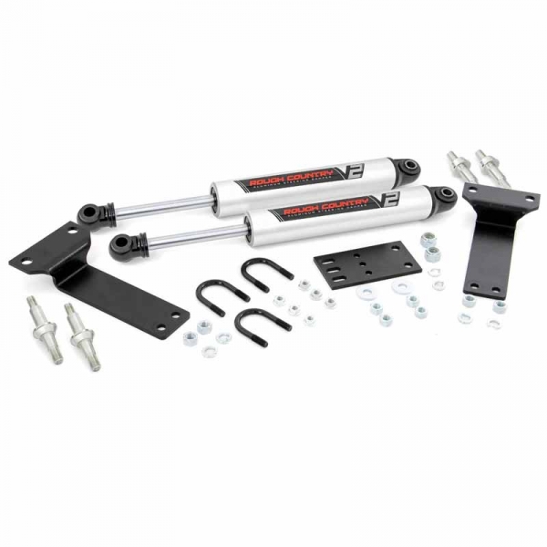 Image 1 for Rough Country 8749070 V2 Series Dual Steering Stabilizer Kit