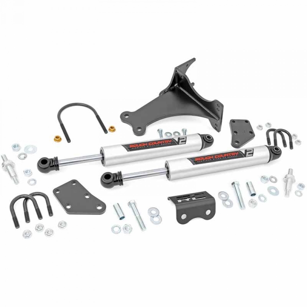 Rough Country 8749270 V2 Series Dual Steering Stabilizer Kit | XDP