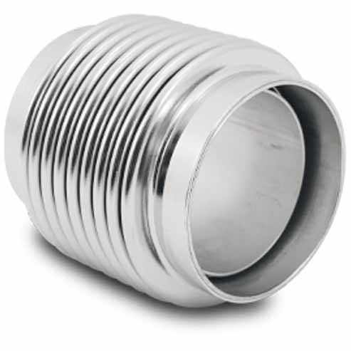 Vibrant SS Bellow Assembly w/ Solid Liner 2.5in Inlet/Outlet ID x 4in OAL Electro Polished